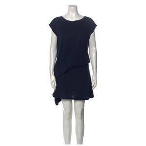 Morgane Le Fay Elegant Dark Navy 100% Cotton Artistic Feminine Dress Size S